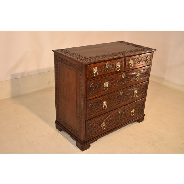 Wood Late 18th Century Carved Chest of Drawers For Sale - Image 7 of 8