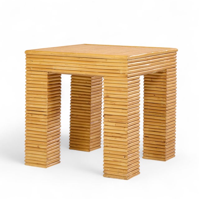 Brown McGuire Style Mid Century Rattan Side Tables - Pair For Sale - Image 8 of 10