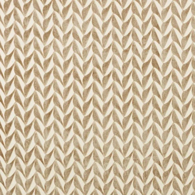 Sample - Schumacher X David Kaihoi Spades Fabric in Natural For Sale