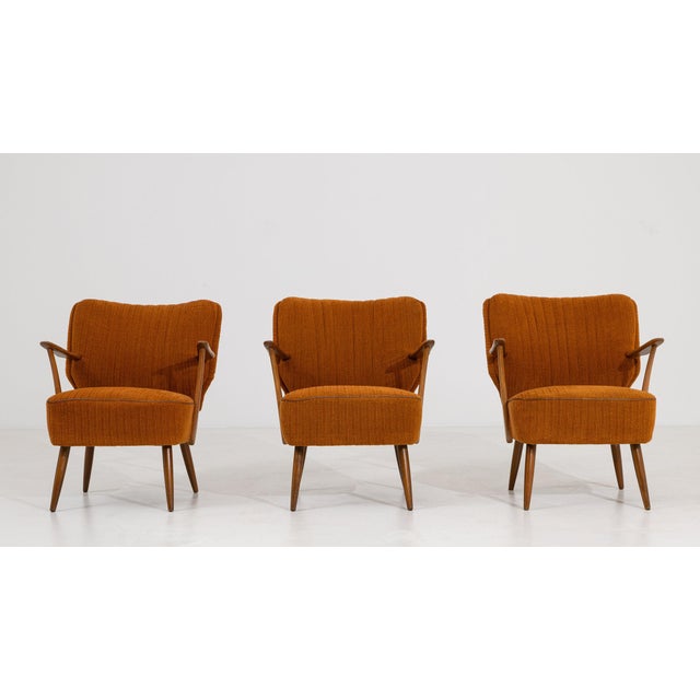 19th Century France Mid-century Modern Burnt Orange Wood Armchair For Sale In Greensboro - Image 6 of 10