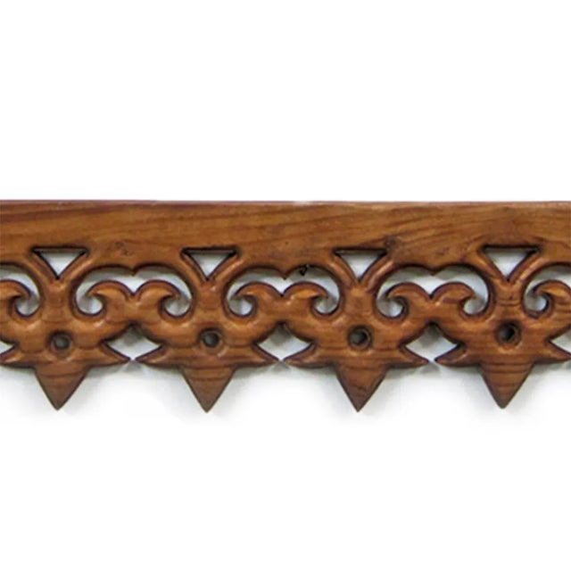 Beautiful vintage carved teak wood architectural moulding trim piece. Can be used indoors or out. If left untreated and...