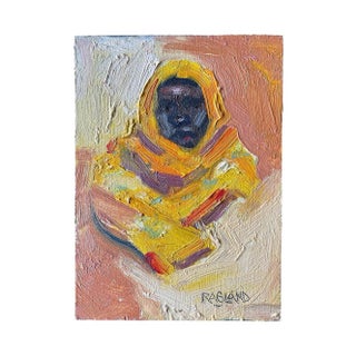Bob Ragland “Darfur Day” Signed Expressionist Oil on Board, 2006 For Sale