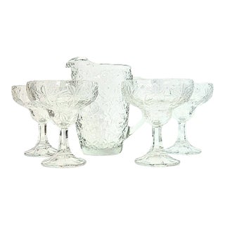 Christmas Margarita Set With Pitcher- Set of Five For Sale