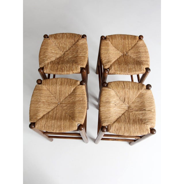 Mid-Century Rush Seat Stools Set of 4 For Sale - Image 14 of 18