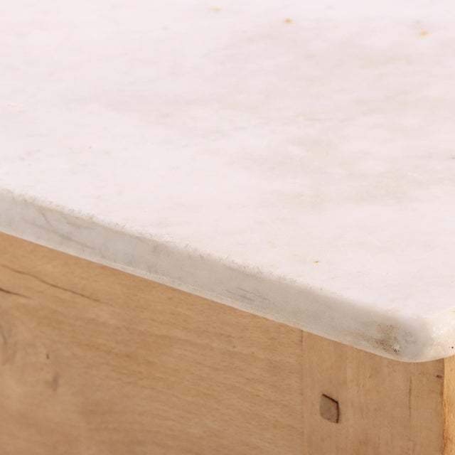 A French Beech Marble Top Table, C. 1890. For Sale - Image 4 of 7