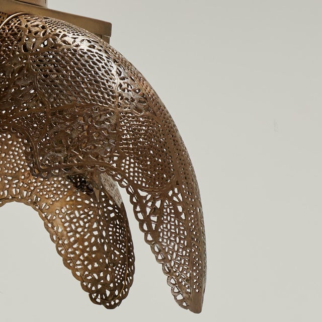 Copper Antique Moroccan Perforated Brass and Copper Floor Lamp For Sale - Image 8 of 15