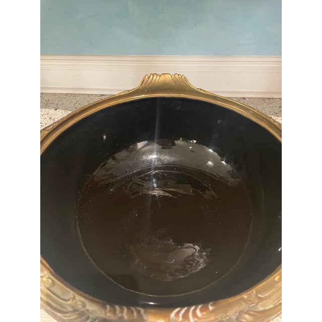 1960s Vintage Rococo Bronze-Patinated Jardinière / Centerpiece For Sale - Image 5 of 10