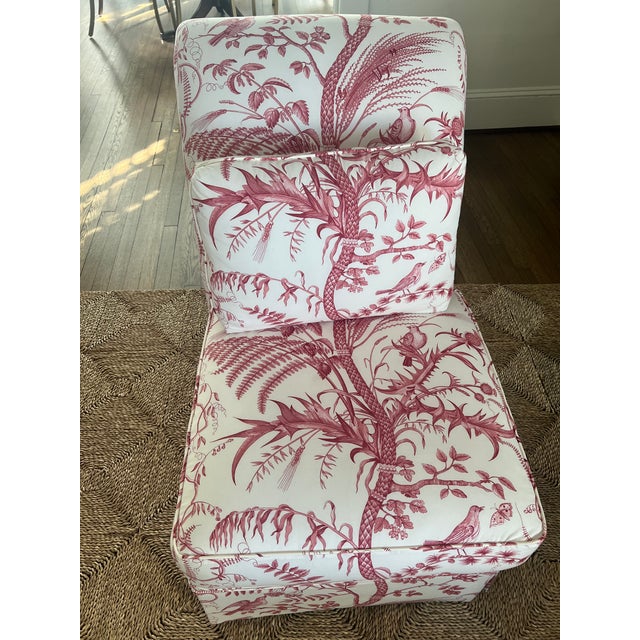 Two Chairs - Brunschwig & Fils Bird and Thistle For Sale - Image 11 of 12