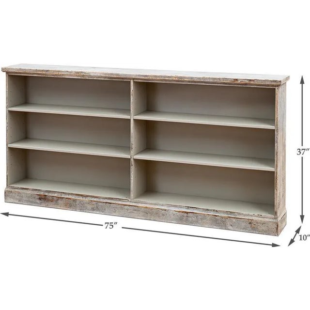 Sarreid Ltd. Sarreid Transitional Gray Oak Pine Bookcase For Sale - Image 4 of 5
