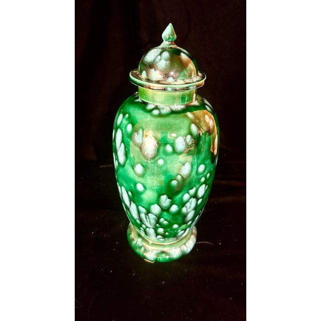 1960s 1960s Green Speckled Ginger Jar For Sale - Image 5 of 10