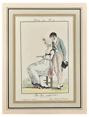 Philibert-Louis Debucourt, Que Lui Conte-t-Il?, Original Etching, 1797