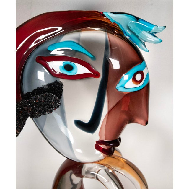 Alessandro Barbaro Murano Cubist Style Glass Sculpture, Picasso Inspired, 21" H About the Artist Alessandro Barbaro (born...