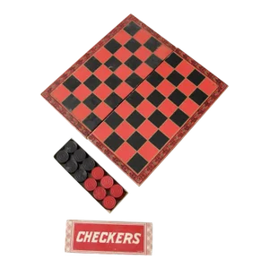 Vintage Checkers / Backgammon Game Board Set