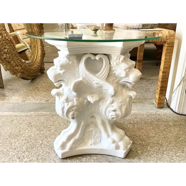 Hollywood Regency Hollywood Regency Cocktail Table With Griffins Carved Base For Sale - Image 3 of 11