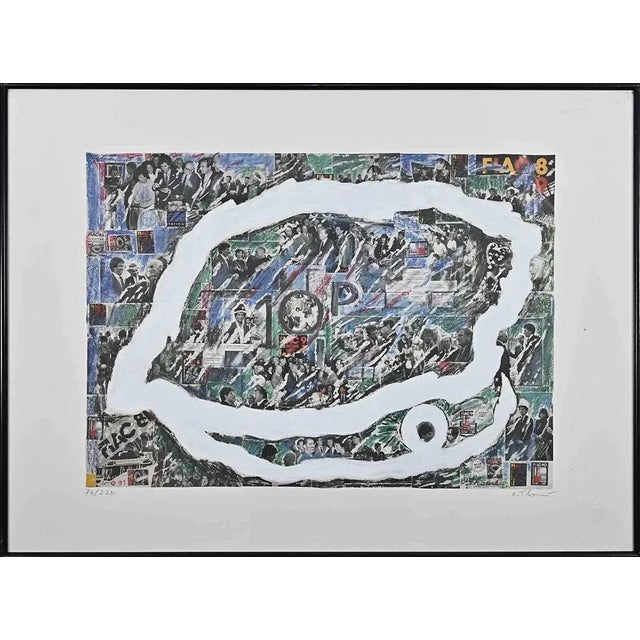 Olivier Thomè, Abstract Composition, Original Lithograph, 1980s For Sale - Image 4 of 4