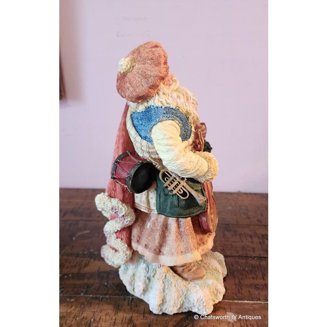 Traditional Very Detailed & Colorful Resin Holiday Christmas Statue of Santa Claus, 1990s For Sale - Image 3 of 7