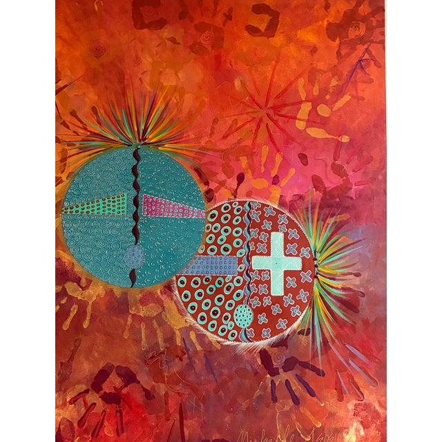 Michelle Tsosie Sisneros Original Painting Large 48x36 Signed Southwestern Art For Sale - Image 18 of 18