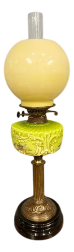 Victorian Oil Lamp Porcelain Gilt Table Light 1880