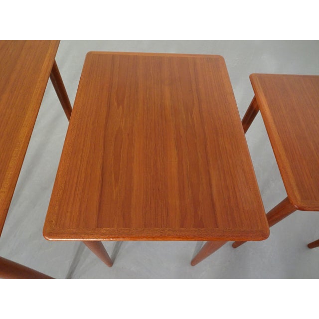 Danish Teak Nesting Tables, 1960s, Set of 3 For Sale - Image 12 of 14