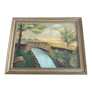 1952 Mid-Century Pastoral Landscape Painting For Sale