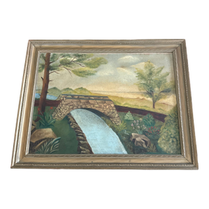 1952 Mid-Century Pastoral Landscape Painting