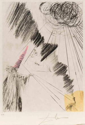 Salvador Dalí­, Femme Au Clown, 1969, Etching