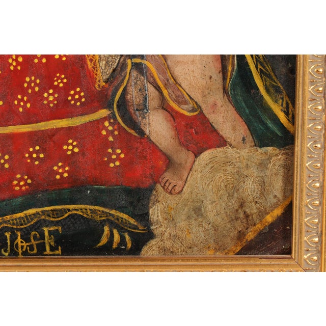 Red Our Lady of Refuge for Sinner, Oil on Tin, 19th Century For Sale - Image 8 of 13
