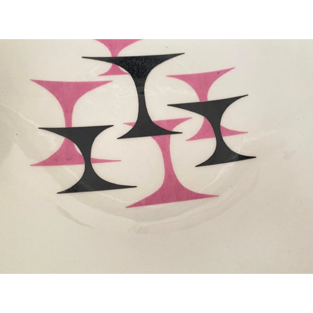 20th Century French Modernist Ceramic Plates with Geometrical Pattern Decor, Set of 4 For Sale - Image 4 of 11