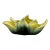 Vintage Hull Pottery Console Bowl Green and Yellow Leaf Style Pattern Ceramic For Sale