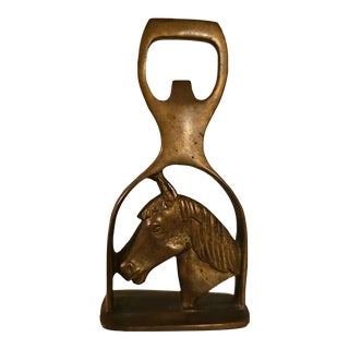 Equestrian Brass Horse Bottle Opener For Sale