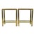 Pair of Vintage Mid Century Italian Brass Smoked Glass Side Tables For Sale