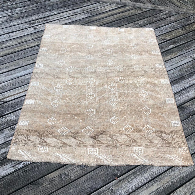 Textile Antique Turkmen Rug | Tribal | 5'x7' For Sale - Image 7 of 7