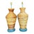 Vintage Costal Coiled Pencil Reed Lamps - A Pair For Sale