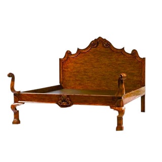 Michael Taylor Hand-Carved Solid Wood King Size For Sale