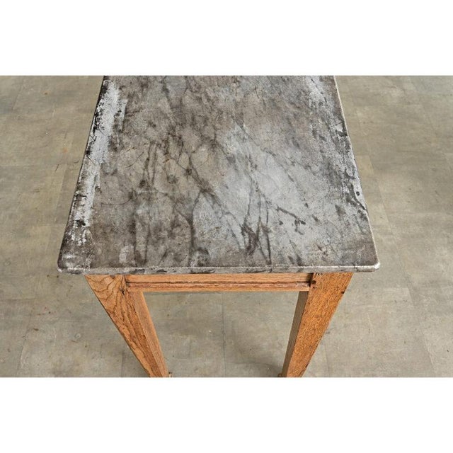 French 19th Century Marble Top Oak Console For Sale - Image 11 of 13