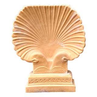 Vintage Eco-Plaster Clam Shell Console Pedestal For Sale