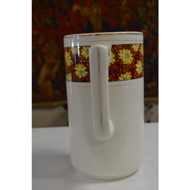 Ceramic Vintage Nouvelles Usines Du Nord St. Amand France Ceramic Vibrant Floral Wash Basin & Ewer W/ Soap Dish For Sale - Image 7 of 18