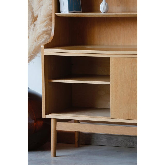 Mid-Century Modern Vintage Scandinavian Oak Bookcase, 1960s For Sale - Image 3 of 18