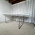 Dining table/desk "Moment" by Niels Gammelgaard, Ikea, 1990 Metal and frosted glass top, fully demountable Dimensions: 88...