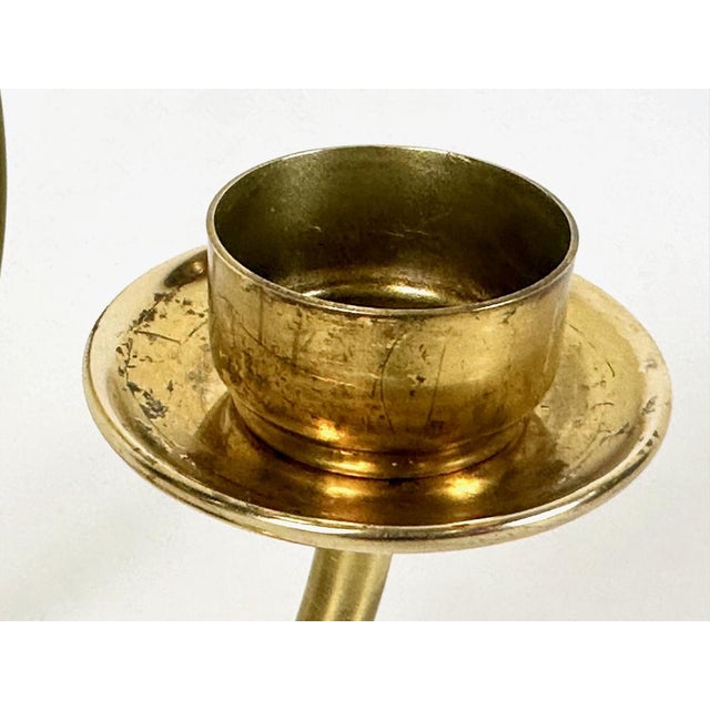 German Postmodern Brass Candleholder, 1980s For Sale - Image 10 of 11