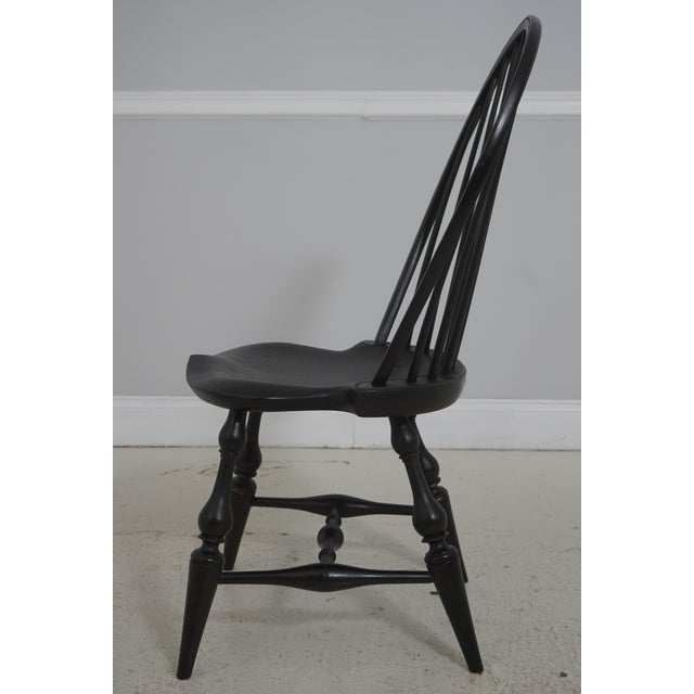 Traditional Pair of Dr Dimes Black Bow Back Windsor Side Chairs For Sale - Image 3 of 18