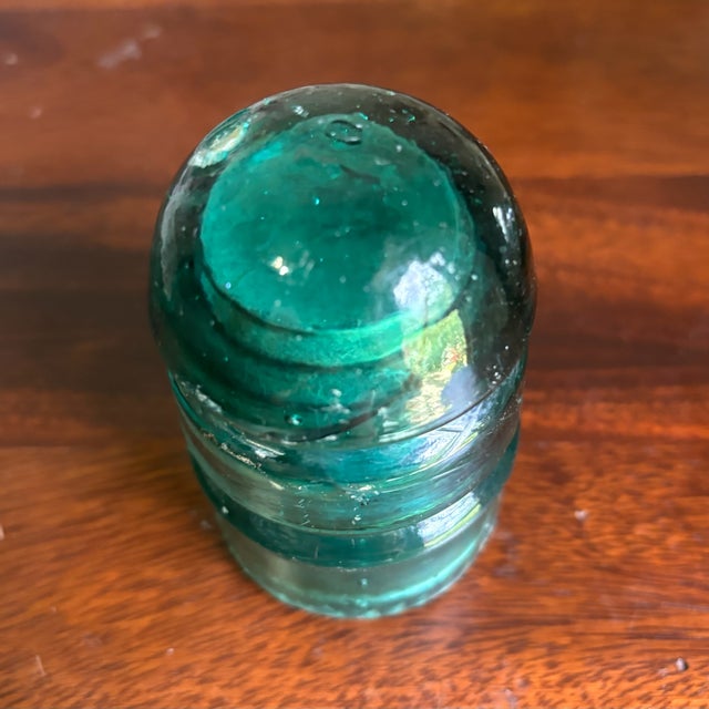 Antique Brookfield Glass Company CD 145 Beehive Aqua Blue Glass Insulator For Sale - Image 4 of 6
