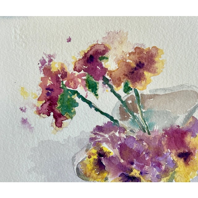 Original “6 Violas” Watercolor Painting For Sale - Image 6 of 8