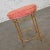 Mid-20th Century Italian Style Round Stool With Rose Damask Seat & Gilt Metal Faux Bamboo Legs For Sale - Image 9 of 13