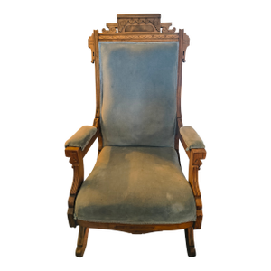 Late 19th Century Eastlake Victorian Oak Platform Rocker