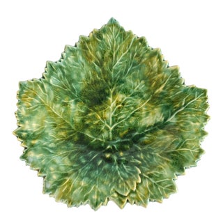 Vintage Maple Leaf Faïencerie D’art De La Sorue Faïence Majolica Plate #1 For Sale
