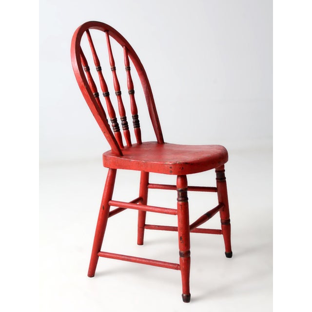 Antique Painted Bow Back Windsor Chair For Sale - Image 14 of 14
