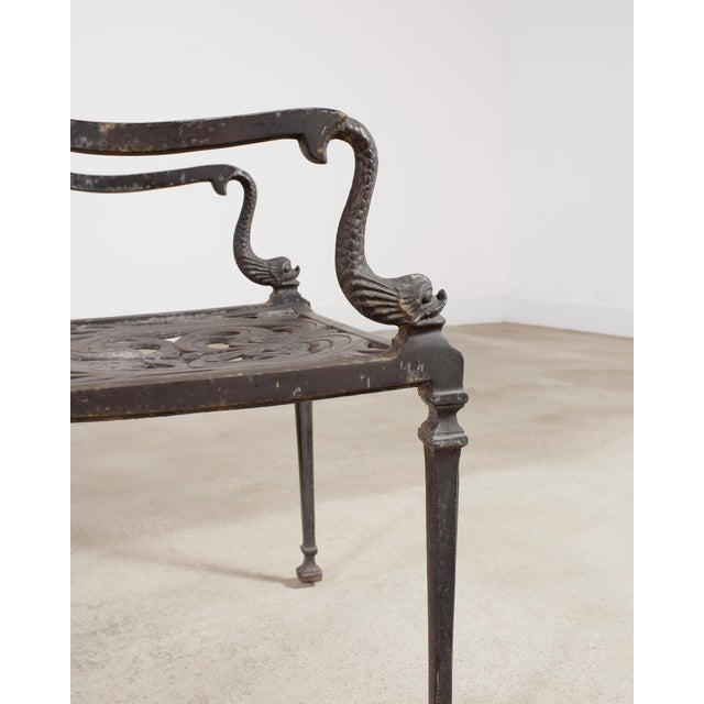 Set of Four Neoclassical Dolphin and Star Garden Dining Chairs For Sale - Image 10 of 18