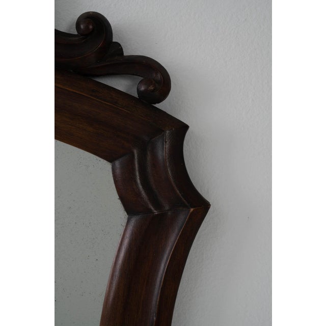 Brown 19th Century France Brown Wood Mirror For Sale - Image 8 of 10