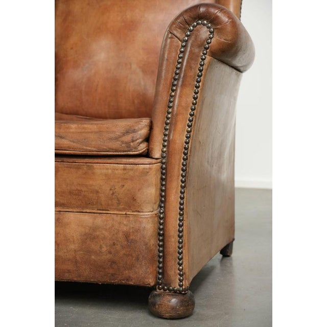 Vintage Sheepskin Wing Lounge Chair For Sale - Image 11 of 13